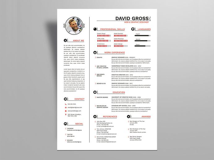 Free Hipster Style Resume Template For Job Seeker