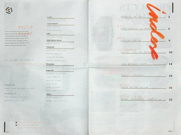 Catalyst Eric Andren #andren #newsprint #newspaper #publication #grid #spread #eric #layout