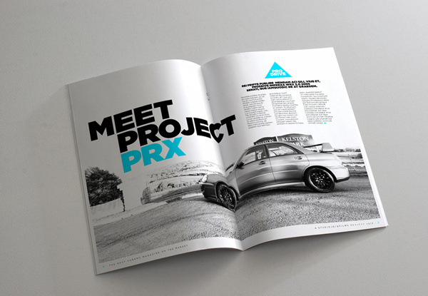 Brochure design idea #379: Project PRX Magazine on Behance #layouts #swiss #magazine #gotham #automotive #subaru #design #im...