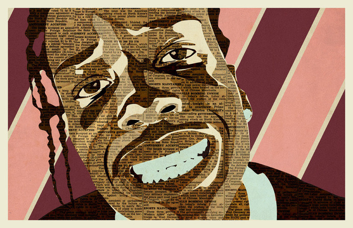 A$AP Rocky | Illustration | KyleMosher.com #asap #newspaper #illustration #rapper #vintage #rocky #musician
