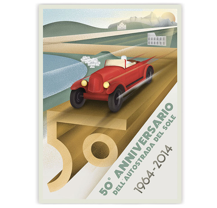 #vintage #car #poster #affiche #futurism #illustration