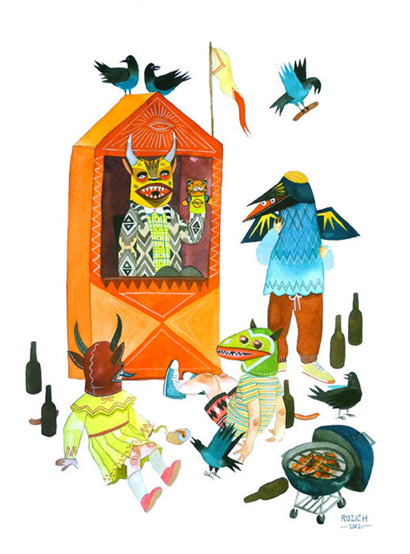It's Nice That : Stacey Rozich is back with reams of beautiful watercolour updates #rozich #puppet #stacey #patterns