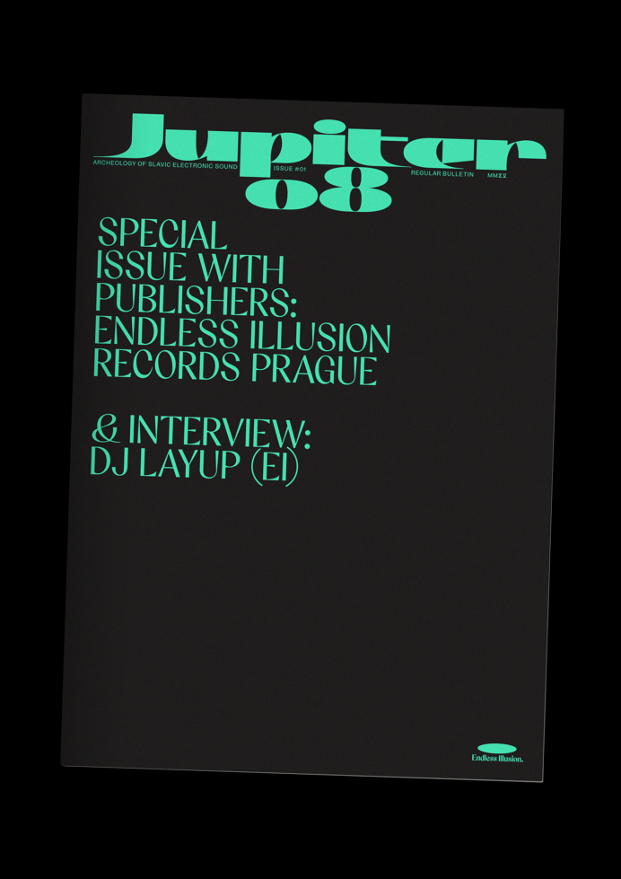 Jupiter 08 printed magazine for Endless Illusion Recordings Prague, first Issue, silkscreen risograph #Jupiter #EndlessIllusion #JanHorcik
