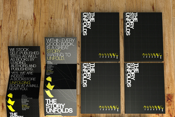 Leong Huang Zi #tech #fold #print #yellow #black #dots #grid #wood #type #folding #paper #story
