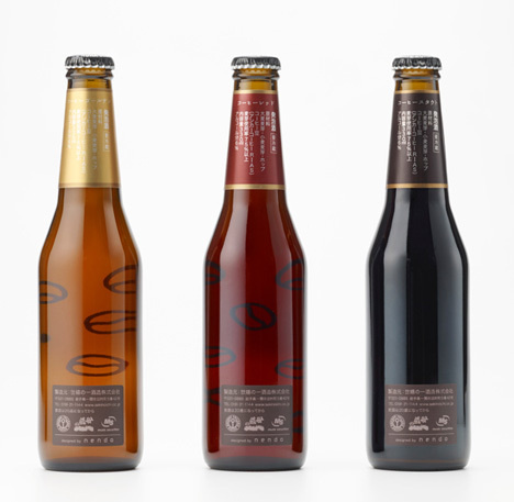 Coffee Beer bottle stickers by Nendo #beer #bottle #packaging #label #coffee