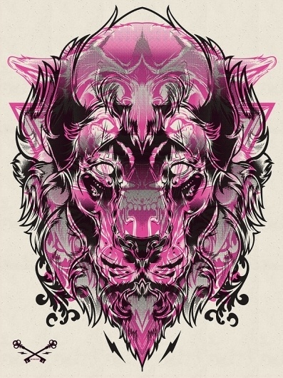Halftone Print Series - Wolf & Lion on the Behance Network #hydro74