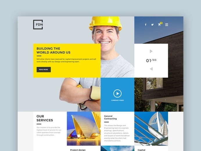 Foundation : Free Construction PSD Template