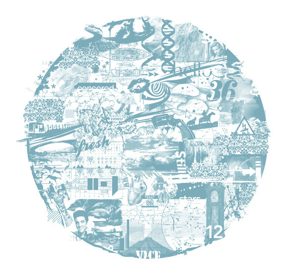 20x20 inch screen print #screen #print #collage #modern