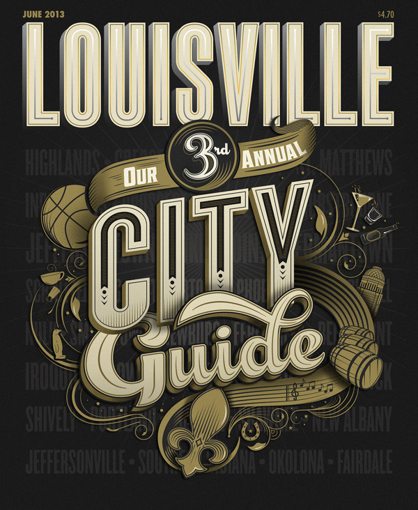 Cover for Louisville Magazine's City Guide on Behance #lettering #louisville #guide #city #design #graphic #retro #vintage #type #typography