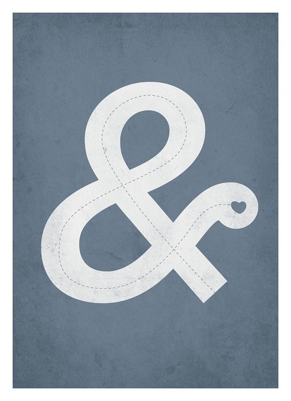 Ampersand with love typography poster VintageStyle by NeueGraphic #print #ampersand #neuegraphic #poster #art #typography