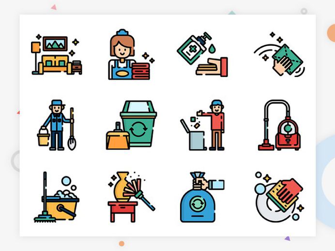 50 Free Cleaning Icons in Multiple File Format