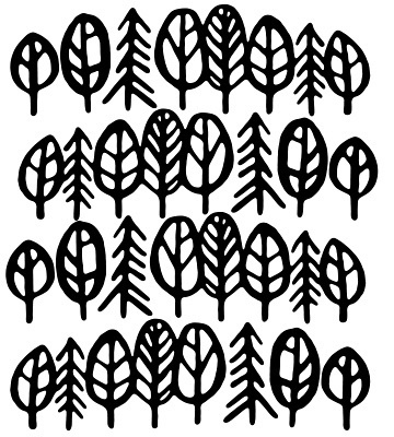 French_Paper_817807.jpg (360×400) #white #pattern #black #trees #leaves
