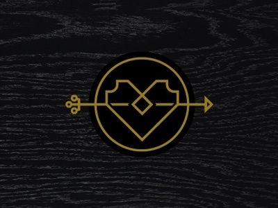 Dribbble - Heart & Arrow by Eight Hour Day #heart #icon #texture #wood #grain #gold #arrow #monostroke