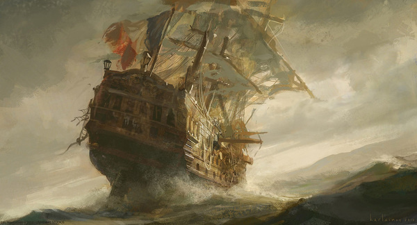 Les Miserables Concept Art by Karl Simon Gustafsson #ocean #illustration #ship #sea #concept #painting #art #sailing #naval #navy