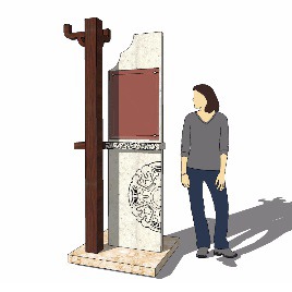 Office Building wayfinding | Signage | Sign Design | Wayfinding | 中式 木质 导视牌模型