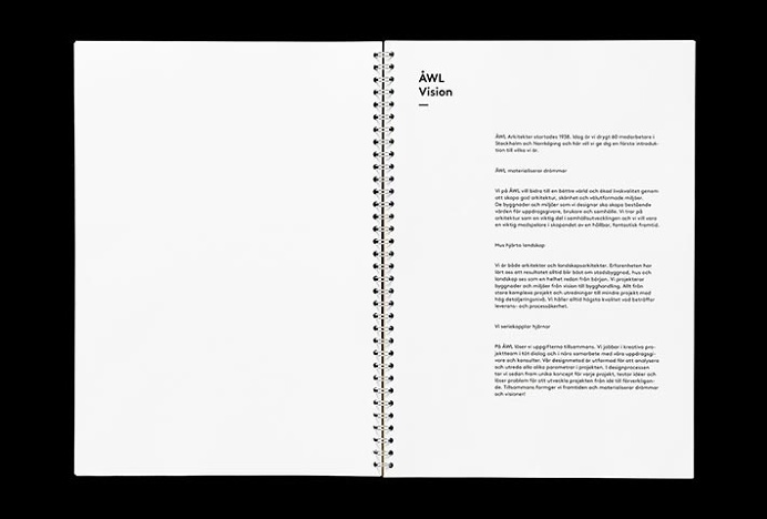 Ã…WL Arkitekter by Henrik Nygren #stationary #brand design #branding #presentation #book