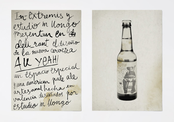 Diseño de packaging cerveza In Extremis, comunicación, AUYEAH #beer #bottle #packaging #done #hand