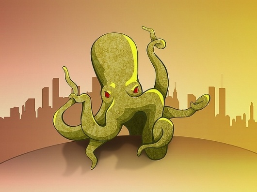 Polvo gigante | Flickr - Photo Sharing! #polvo #horror #ilustrao