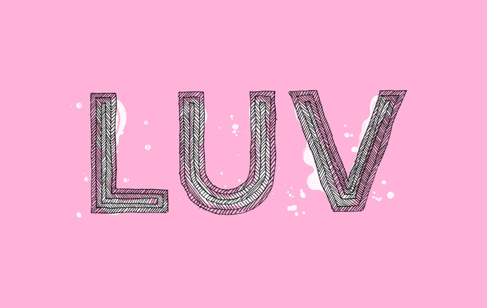 Hand-drawn typography from LUV Experiment by Equal Parts Studio