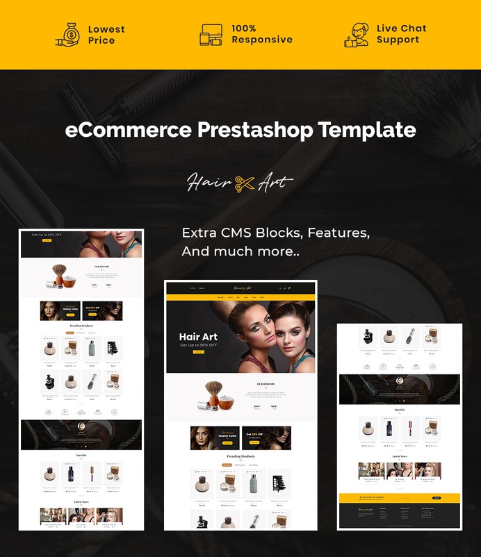 #Hair #Barber & #Therapy Store - #Prestashop #Responsive #Theme | #TemplateTrip #eCommerce #Website #Template