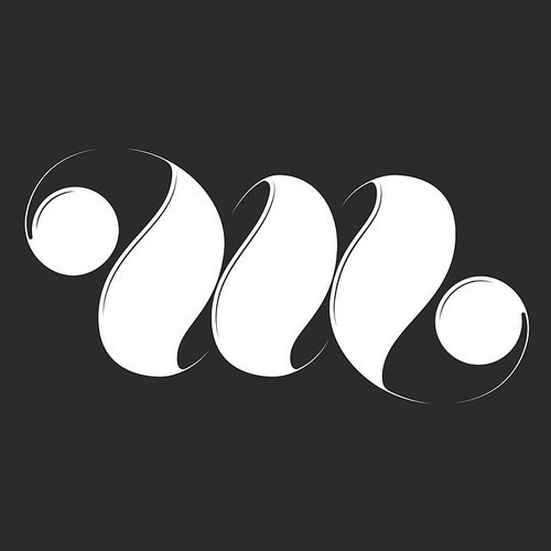 M ambigram by Adria Molins Design Barcelona #calligraphy #logotipe #lubalin #design #black #adria #adriamolins #barcelona #type #molins #style #typography