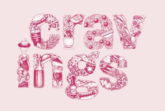 Friends of Type page 32 #pink #of #food #illustration #drawn #type #hand #friends