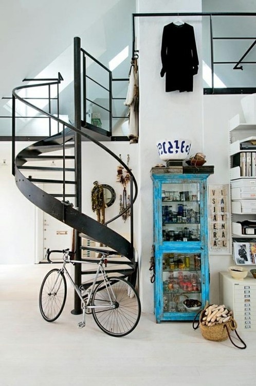 Visual Dose March 20, 2015 at 02:22PM | Designcollector #interior #stairs #bike