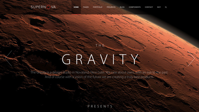 Supernova theme for an excellent one page web design.