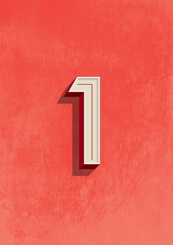 One on Behance #lettering #design #number #one