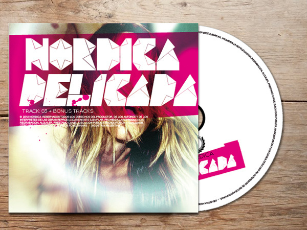 nordica: no me importa on Behance #pop #rock #colours #cover #art #music #menthol #typo