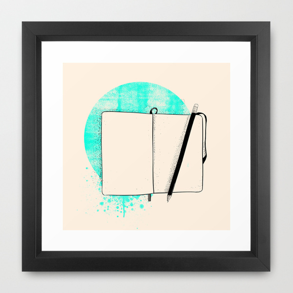 Blank Page - Framed Print #illustration #blank #page #moleskine