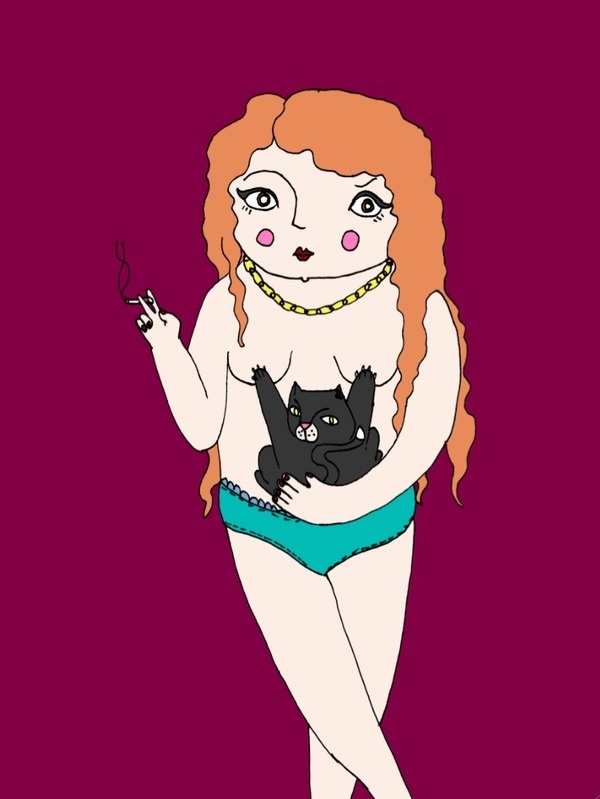 drawing #illustration #cat #girl