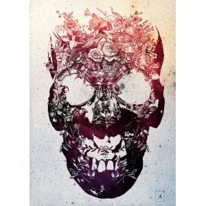 floral skull by Ali Gulec #print