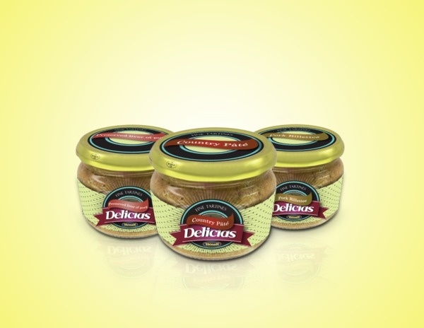 Delicias. on Behance #labels #packaging #pate #bottles #can
