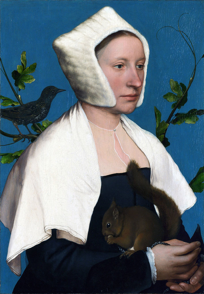 Portrait of a Lady with a Squirrel and a Starling, Hans Holbein