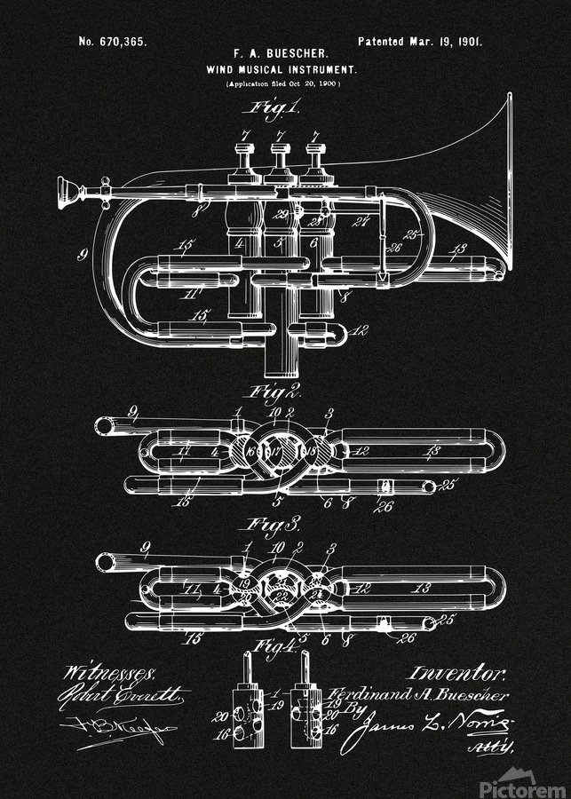 Wind Musical Instrument Patent  Print