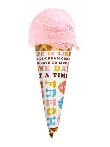 Honey & Mackie's Ice CreamÂ Shop - TheDieline.com - Package Design Blog #cone #wrap