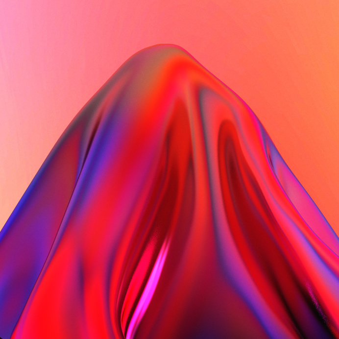 Warm Winter Artwork by Quentin Deronzier #mountain #cloth #sheet #colors #3D #artwork #fabric