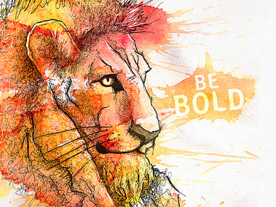 Be Bold by Jon Deviny #water #judah #lion #color #bold #illustration