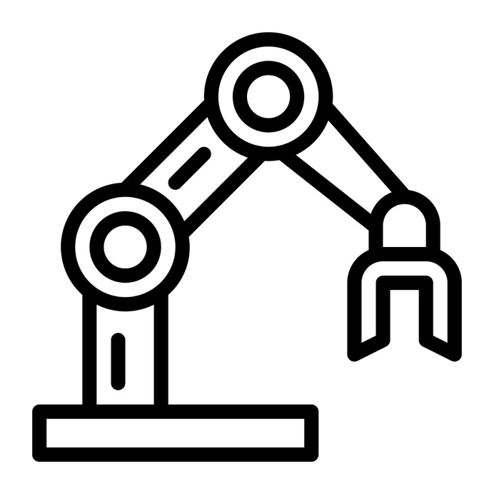 See more icon inspiration related to robot, robotic arm, mechanical arm, industrial robot, manipulator, mechanical, electronics, industrial, industry and factory on Flaticon.