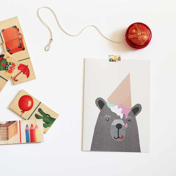 #nordic #design #graphic #illustration #danish #simple #living #interior #kids #room #poster #bear #icecream #cone #teddy #sweet