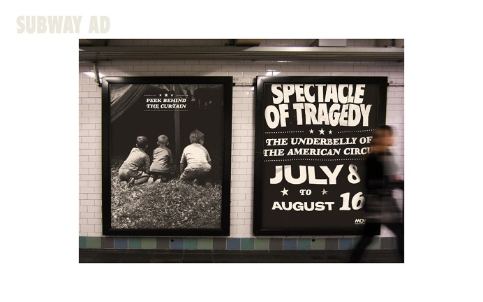Spectacle of Tragedy on Behance #graphicdesign #typography #advertising #branding #logo #exhibit #exhibition #exhibitdesign #circus #type #a