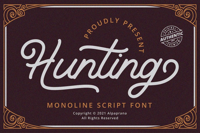 Hunting Font - Free Monoline Script Typeface