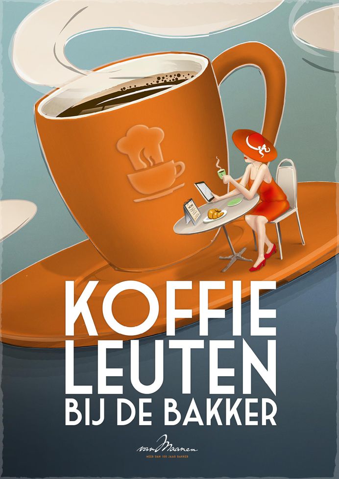 Poster 'koffieleuten' for Bakker van Maanen by The Ad Agency