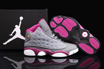 AJ 13 Gs New Basketball Sneakers "Fusion Pink"/Cool Grey For Ladies Releasing at Michael Jordan Brand #shoes