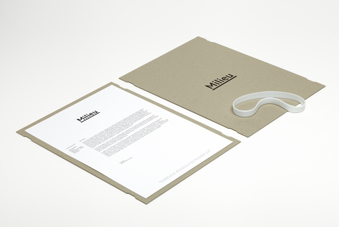 Milieu #collateral #container #chipboard #rubberband