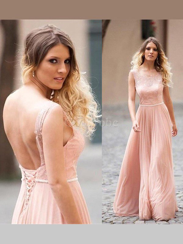 Robe de soirée naturel manche nulle appliques de princesse a-ligne