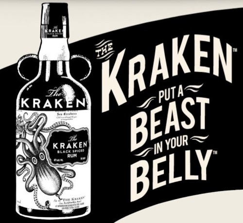 (13) Tumblr #liquour #white #typography #embellishment #black #and #kraken