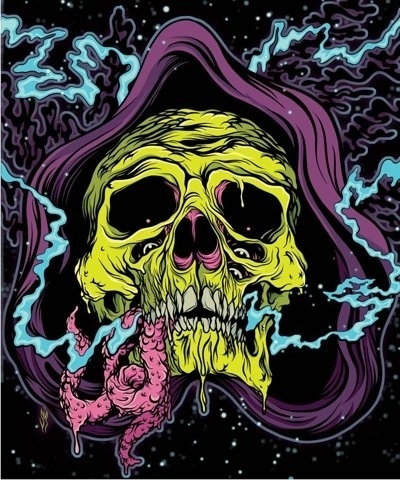 FFFFOUND! | skele_web1.jpg (JPEG Image, 834 × 1000 pixels) #guts #illustration #reaper #skull