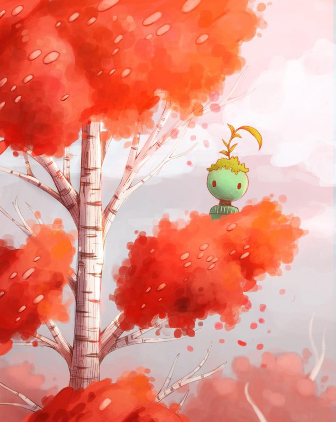 Red Tree by Bemariart